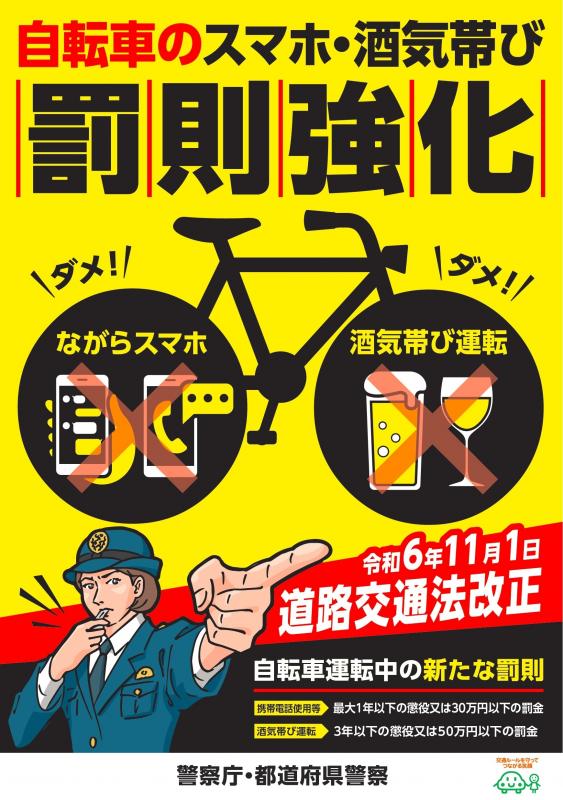 ダメ！！絶対！！　自転車の酒気帯び運転！！