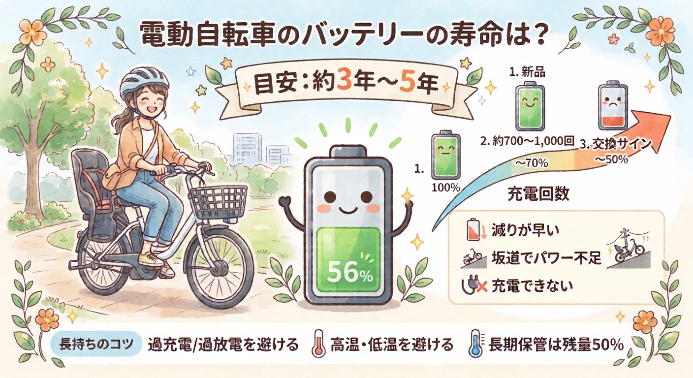 『電動自転車のバッテリーの寿命って、何年？！』【電動自転車のバッテリーの寿命】